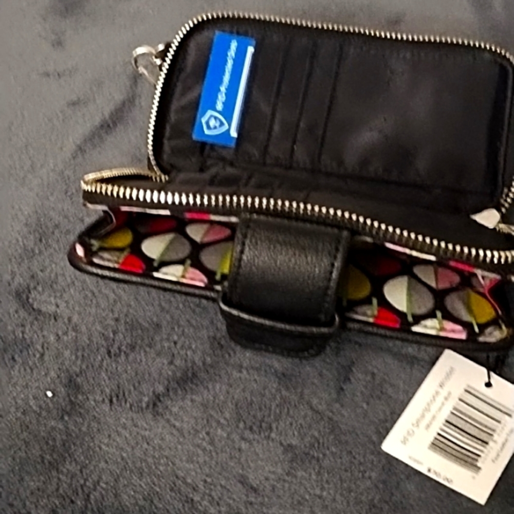Vera Bradley Wristlet Black Smartphone Spring 🌱 interior RFID , Protective slot